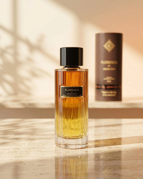 Aroma Riva Florenca perfume, elegant luxury scent bottle displayed in UAE Florence Gallery store