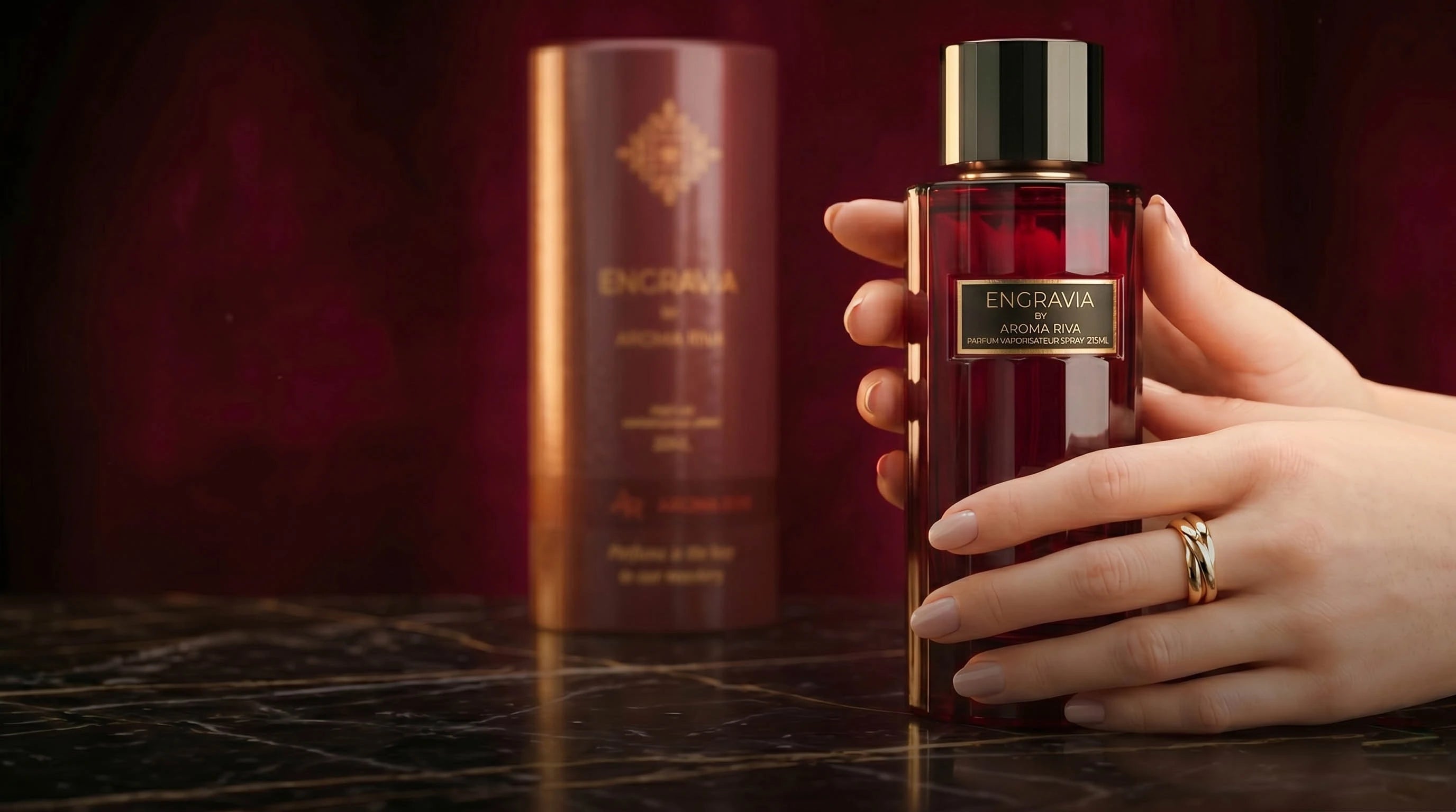 Aroma Riva Engravia perfume, luxury scent from UAE Dubai Abu Dhabi, Florence Gallery style premium fragrance bottle